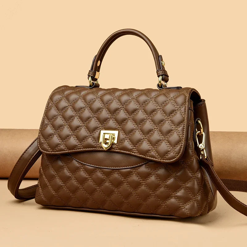 New Women's Soft Leather Shoulder Bags Multi-Layer Pockets Messenger Crossbody Bags Luxury Designer Female Handbags and...