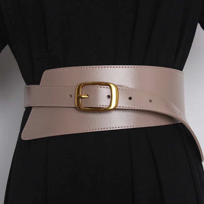 Women's Coat Wide Waistband Genuine Leather Cummerbunds Female Dress Corsets Versatile Waist Belts Decoration Wide Belt...