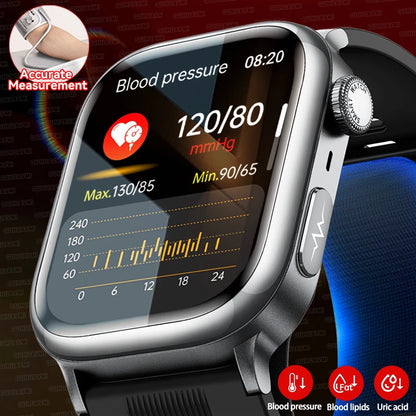 2025New Upgrade Air pump airbag Accurate Blood Pressure Measure Smart Watch ECG+HRV lipids Uric acid AI Diagnosis Smartwatch NFC
