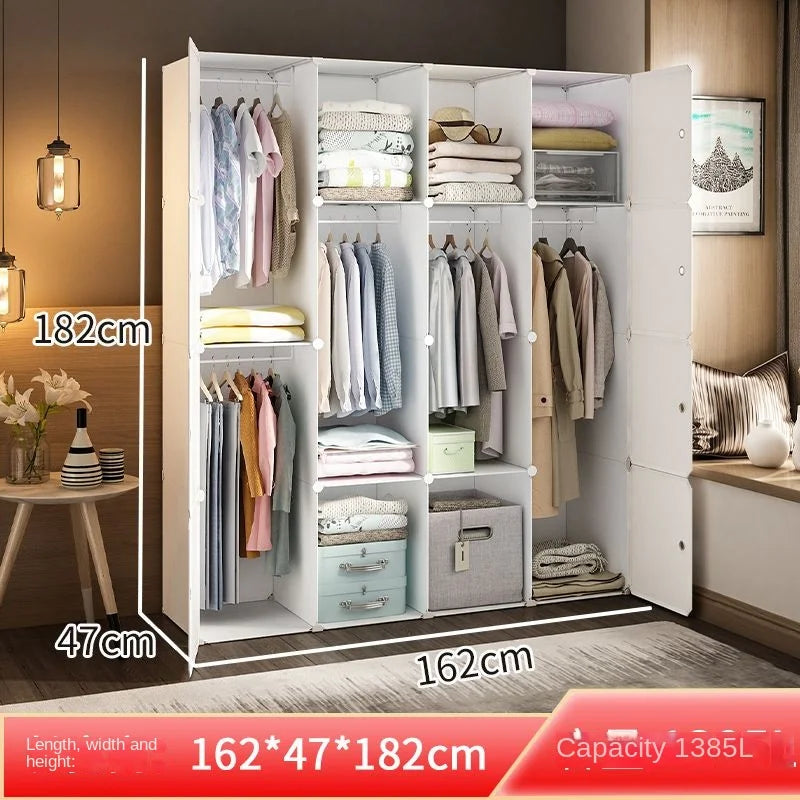New Style Collapsible Bedroom Furniture Assemble Wardrobe Plastic Durable Clothes Cabinets Simplicity Large Space Storage Locker - Kimlud