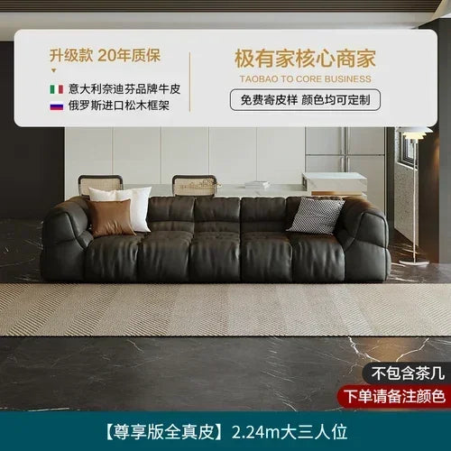 Puff Leather Sofa Bedrooms Comfortable Reclining Luxury Designer Lazy Sofa Modern Minimalist Sofy Do Salonu Home...
