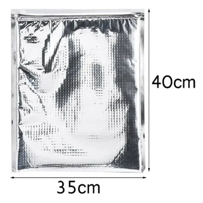 Relchoor 5pcs Insulated Food Storage Bag Aluminum Foil Insulated Reusable Bag Thermal Cooler Silver Outdoor Kitchen Food Bags