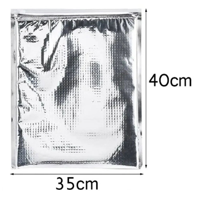 Relchoor 5pcs Insulated Food Storage Bag Aluminum Foil Insulated Reusable Bag Thermal Cooler Silver Outdoor Kitchen Food Bags