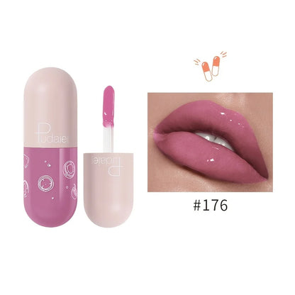 Capsule Mirror Lip Gloss, Water-Light High Shine, Non-Stick Cup, Long-Lasting, Moisturizing, Travel Size