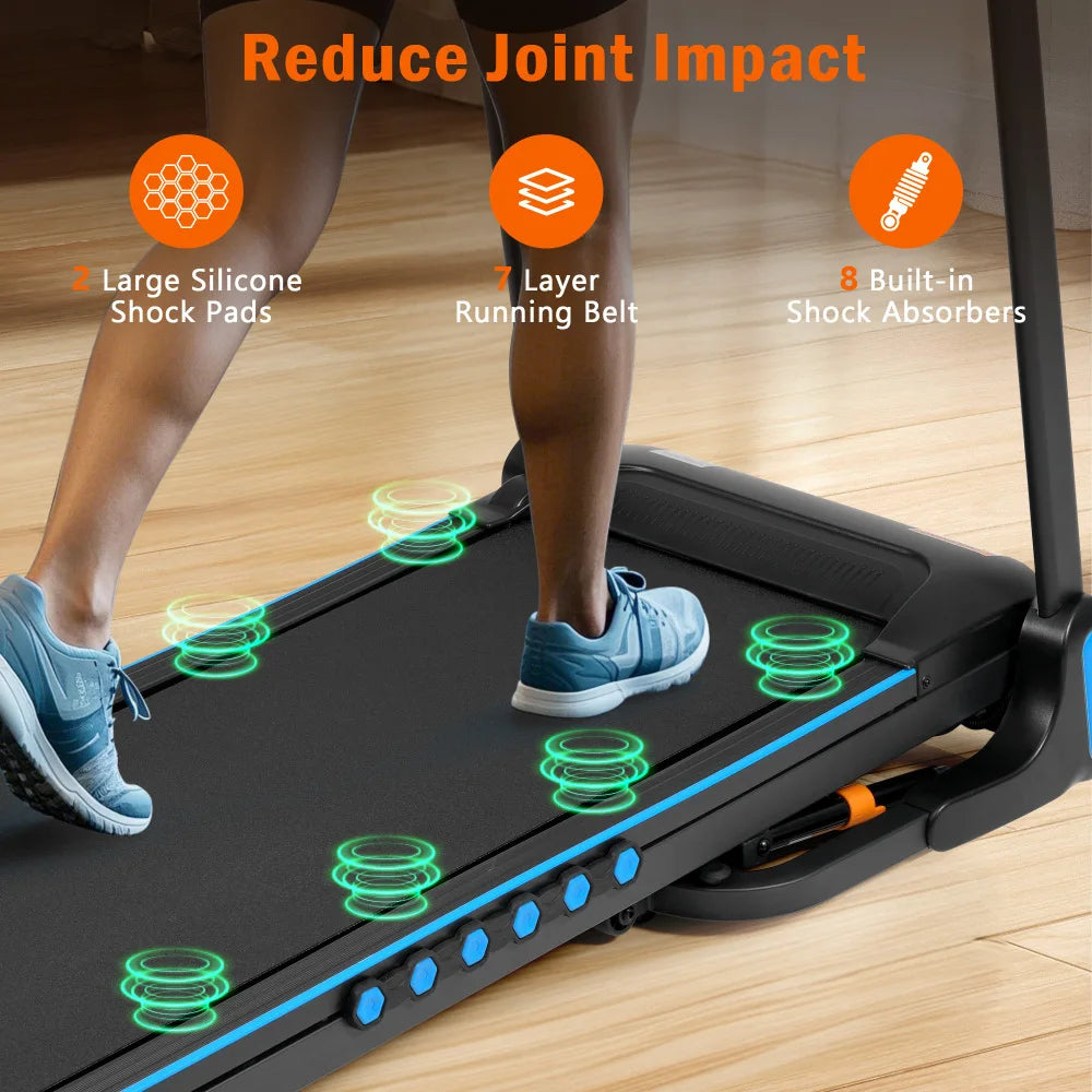 Foldable Incline Treadmill 3.0HP 350lbs Capacity Auto-Folding 10MPH Bluetooth USB/Type-C Charging Sports Equipment for...
