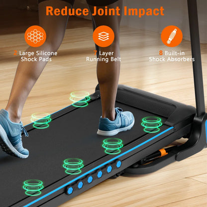 Foldable Incline Treadmill 3.0HP 350lbs Capacity Auto-Folding 10MPH Bluetooth USB/Type-C Charging Sports Equipment for...