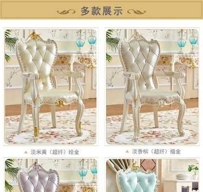 European Solid Wood Dining Chair Princess Lazy Throne Luxury Lounge Chair Fashion Butterfly Ergonomic Muebles Entrance Furniture - Kimlud