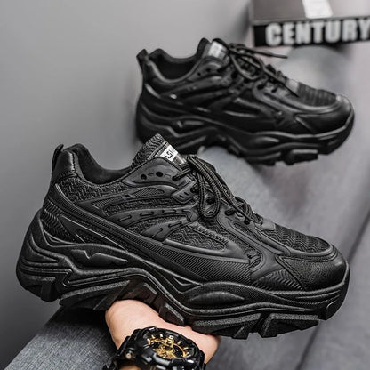 Summer New Men's Platform Sneakers Fashion Classic White Heightened Casual Dad Shoes for Teenagers Mens Breathable Walking Shoes