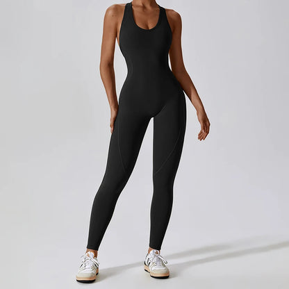 Gym Tracksuit Jumpsuit Sports Overalls for Women Sexy Workout Set Fitness Bodysuit Romper Sportswear Women One-Piece Yoga Suit - Kimlud