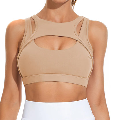 Removable Cups Sports Bra Shockproof Running Fitness Anti-sagging Upper Collection Soft Support High-strength Women's Yoga Vest - Kimlud