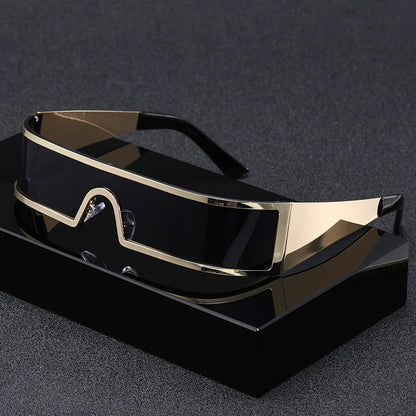 High-end Cyberpunk Style Men's Glasses, Fashionable Design with Future Tech Narrow Frames, Suitable for Parties and Gift-Giving