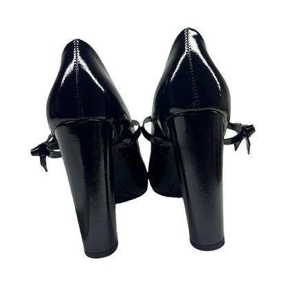 Butterfly Knot Strap Leather High Heels Sexy Pointed Toe Square Heel Accept Customized New Arrvials Fashion Women Modern Shoes