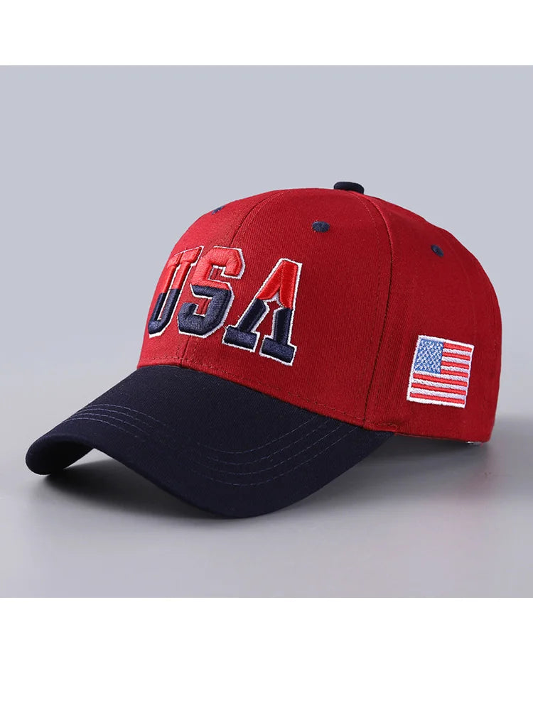 USA Embroidered Baseball Cap Washed Distressed Peaked Hats Adjustable Sunshade Casual Hats For Women Men