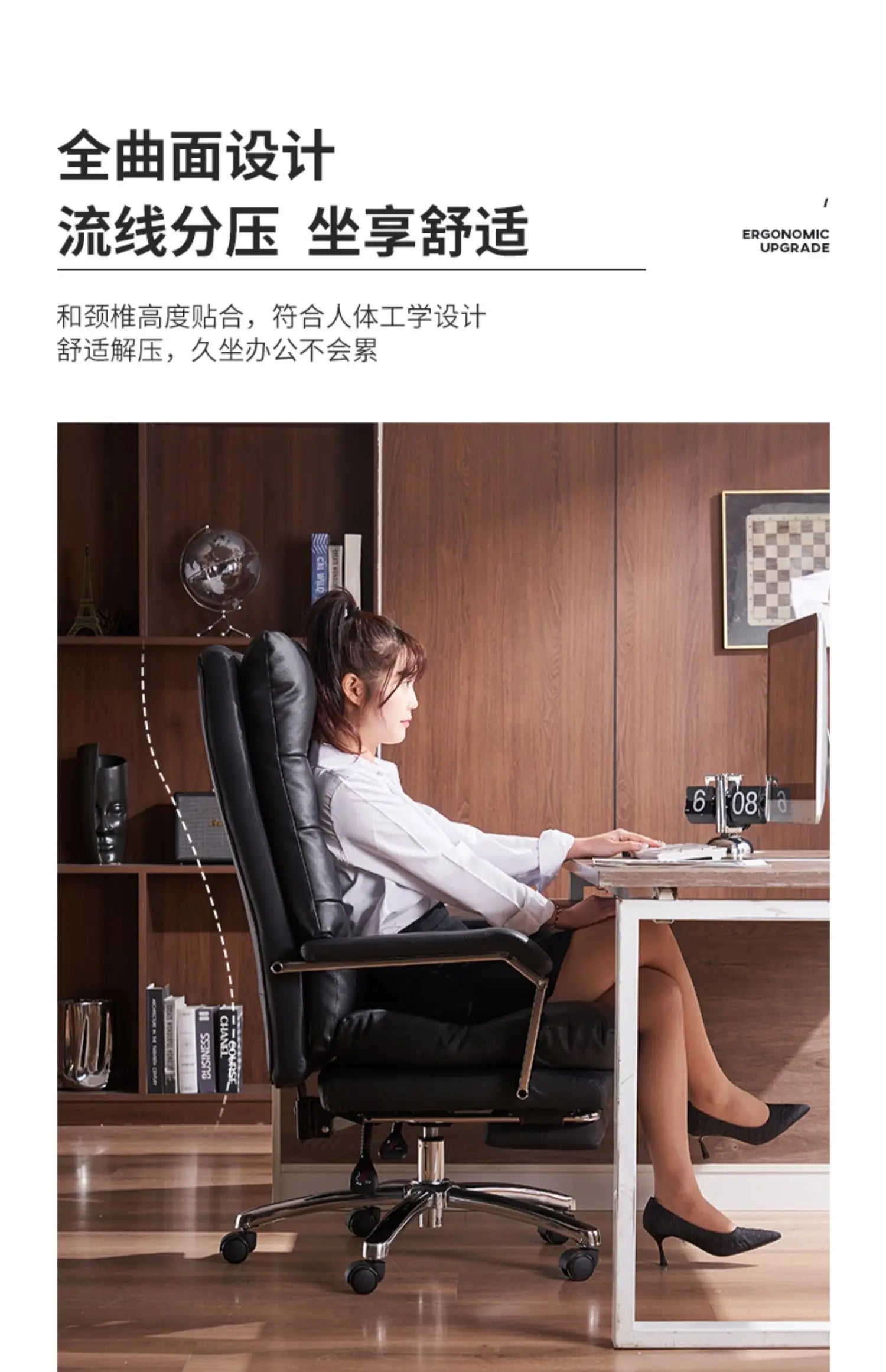 Modern Ergonomic Chair Comfy Nordic Designer Executive Footrest Backrest Wheels Chair Lazy Ergonomic Cadeira Gamer Furniture - Kimlud
