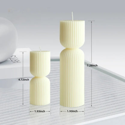 Aromatherapy candles, large pillar ribbed decorative candles, soy wax, suitable for gifts, room shelves, home ribbed decoration