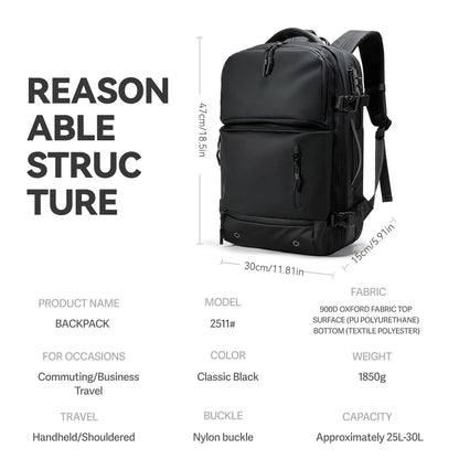Men Travel Backpack vacuum compression 35L Laptop Backpack Business Large Capacity school Backpack Expanded Hiking backpack