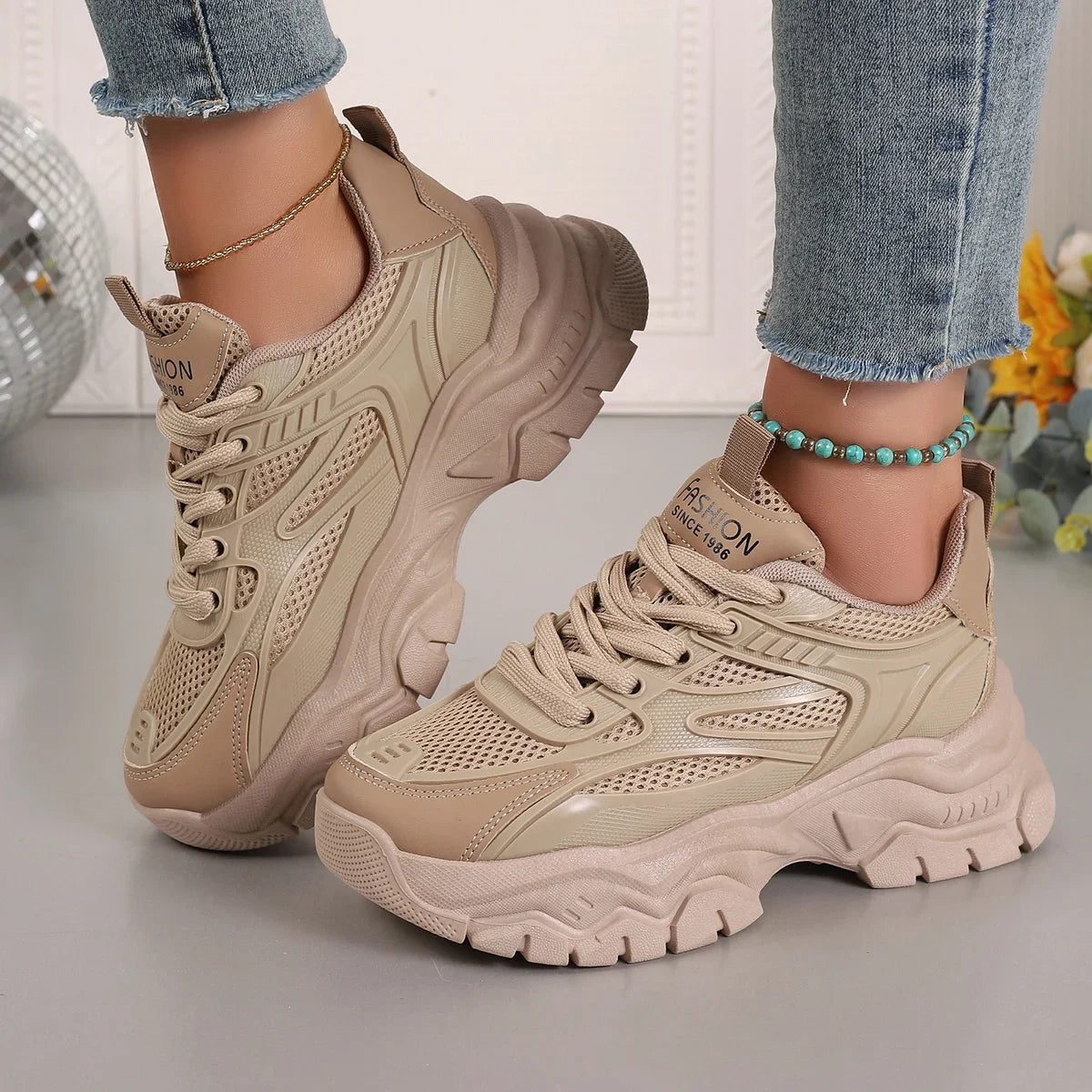 Women Sneakers 2024 New Fashion Chunky Sneakers Women Outdoor Tennis Platform Sports Shoes for Women Lightweight Designer Shoes - Kimlud