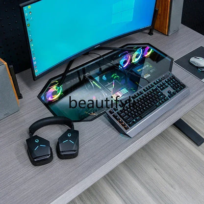 xzzY1 Computer case integrated table transparent desktop assembly machine drawer type large chassis electric lifting e-sports ta