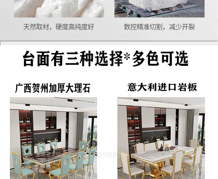 Kitchen Marble Dining Table Restaurant Side Chairs Living Room Study Dining Table Writing Office Muebles Commercial Furniture - Kimlud