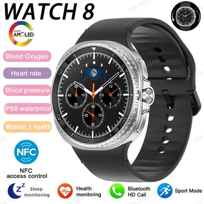 New Watch 8 Ultra Smart Watch Rotating dial Health Monitor Bluetooth Call Sports Mode NFC IP68 Waterproof Smartwatch Men Women