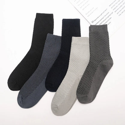 High Quality 10 Pairs/lot Men Bamboo Fiber Socks Breathable Compression Long Socks Business Casual Male Large size 38-45...