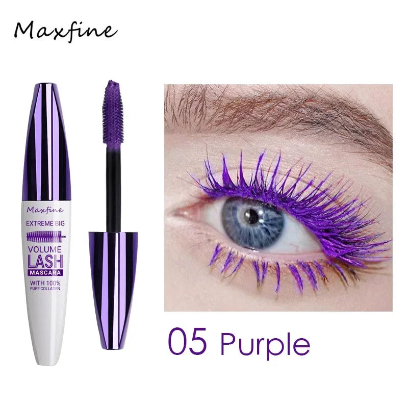 Colorful 5D Volume Mascara Lasting Styling Waterproof Quick Dry Blue Purple Curling Lengthen Long Eyelash Silk Extension...
