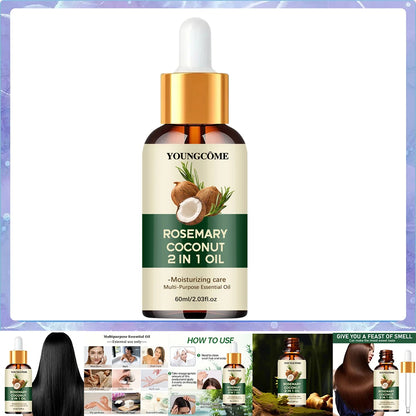 Rosemary Oil Hair Essential Coconut Oil Improve Hair Loss And Nourishes Strengthen Hair Roots Scalp Treatment Hair Care...