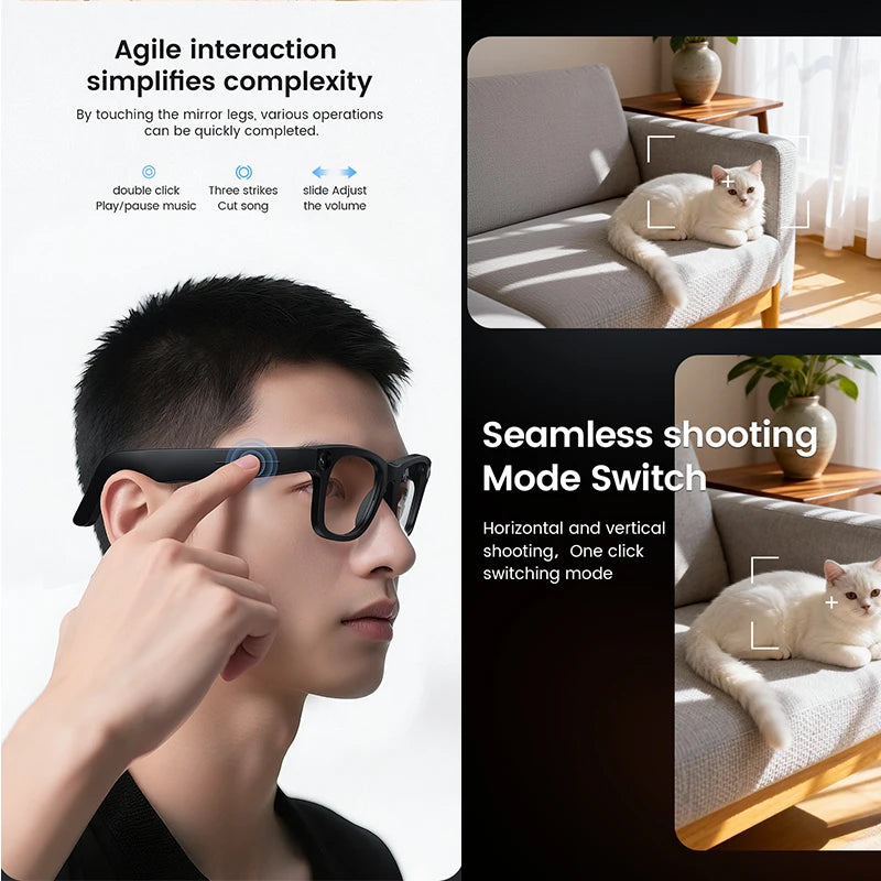 2026 Smart Glasses HD Photo Video OpenAI Record Translation Touch Photochromic Lenses Bluetooth Call Music Multifunction Glasses - Kimlud