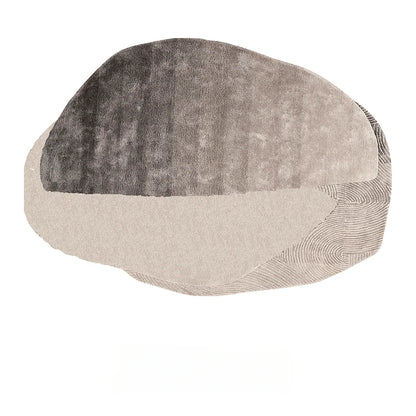 Wabi sabi Style Carpets for Living Room Luxury Bedroom Decor Gray Carpet Irregular Shape Plush Rug Fluffy Soft washable Mat