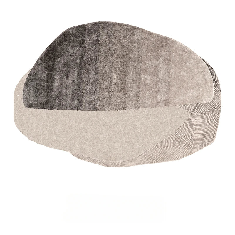 Wabi sabi Style Carpets for Living Room Luxury Bedroom Decor Gray Carpet Irregular Shape Plush Rug Fluffy Soft washable Mat