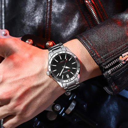 CURREN Men Fashion Ultra Thin Watches Simple Men Business Stainless Steel Quartz Watch Casual Watch For Man Relogio Masculino