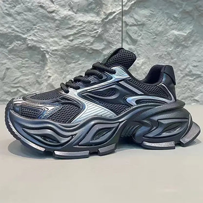 Chunky Sneaker Men Original Designer Breathable Sport Shoes Fashion Casual Leather Fabric Height Increased Platform Tennis Shoes