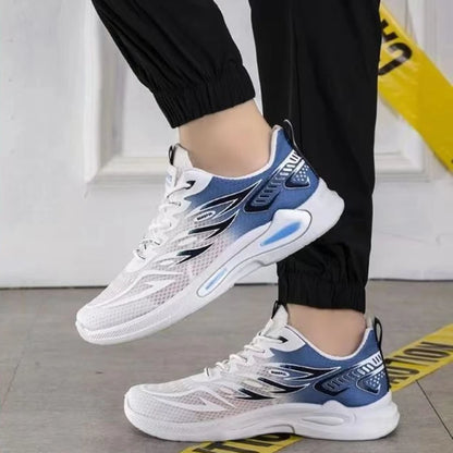 Summer Sneakers for Men Mesh Breathable Running Shoe Lace Up Trend Wear Resistant Platform Shoes Comfortable Soft Sole Men Shoes