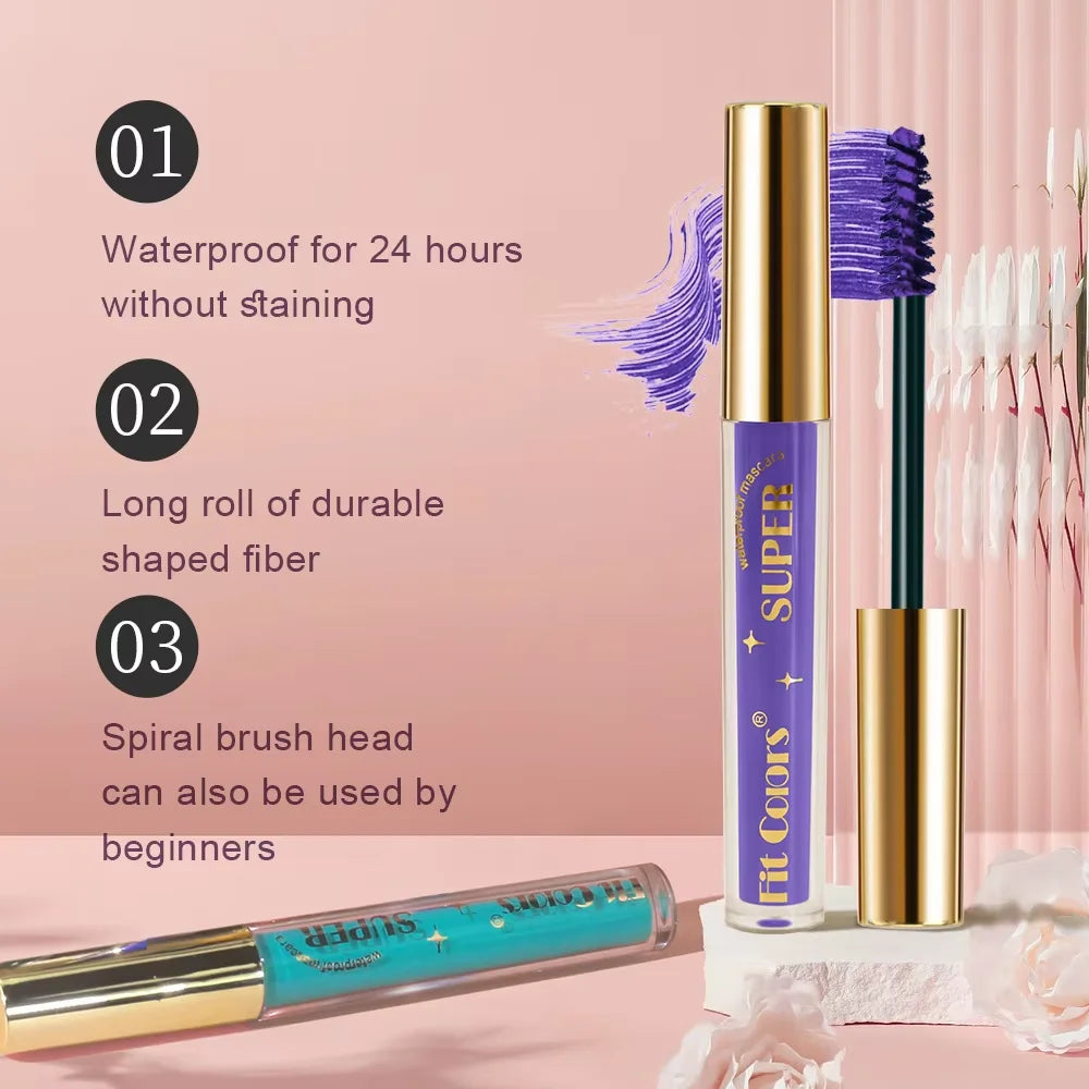 5D Silk Fiber Mascara Lash Color Mascara 12 Colors 3D Mascara Eyelash Extension Thick Lengthening Eye Lashes  Holiday Stage Make