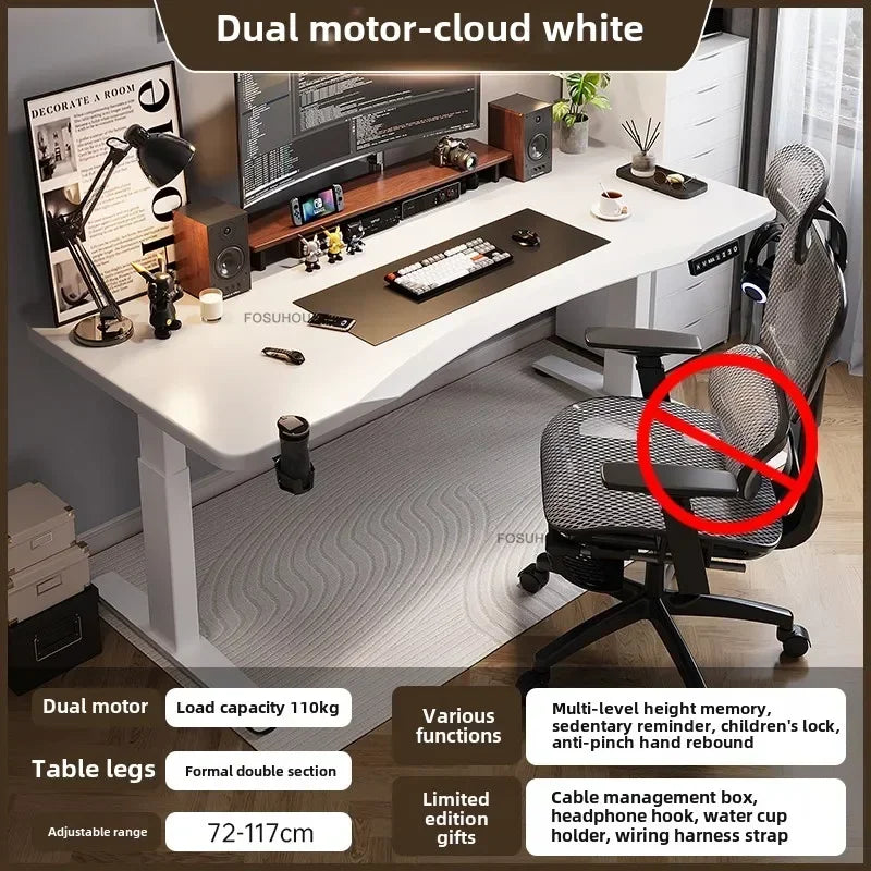 Nordic Office Computer Desks Gaming Table Smart Office Furniture Solid Wood Electric Lift Standing Table Luxury Home Study Table - Kimlud
