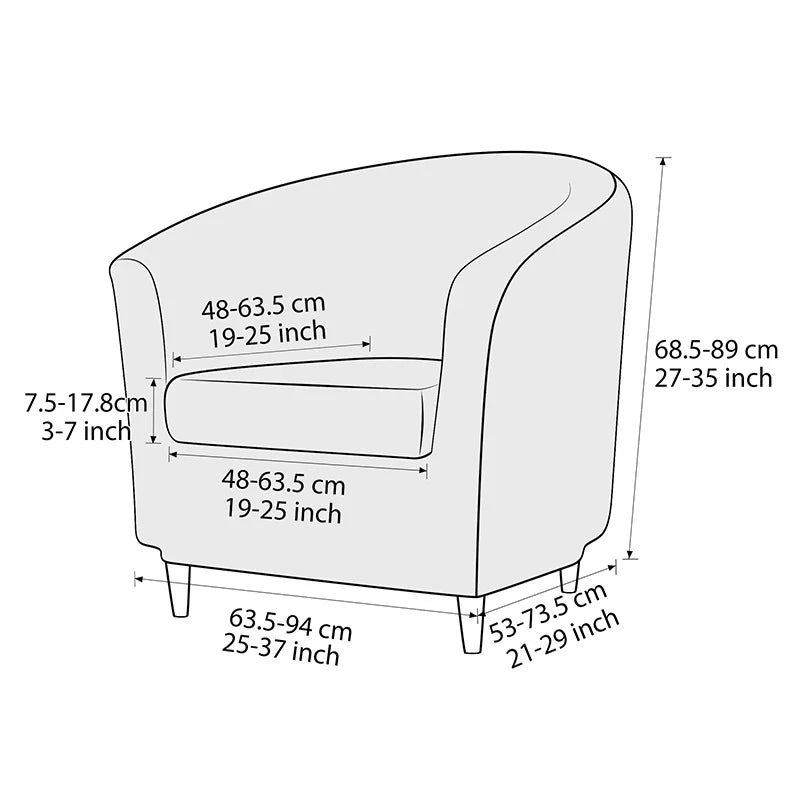 2pcs/set Jacquard Stretch Club Armchair Slipcover 1pc Barrel Tub Sofa Cover + 1pc Polar Fleece Couch Cover Furniture...