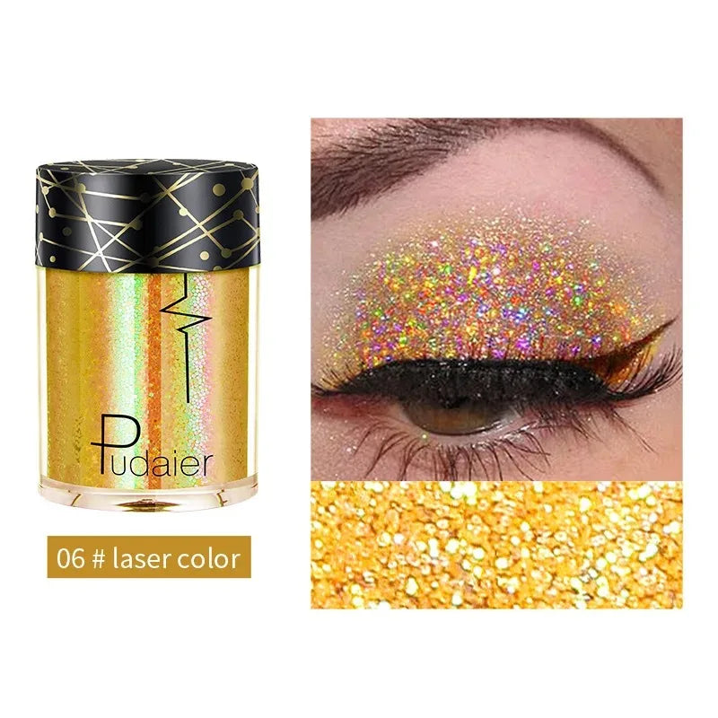 36 Colors Monochrome Eyeshadow Glitter Sequins High Gloss Face Body Glitter Pearlescent Easy-to-color Eye Shadow...
