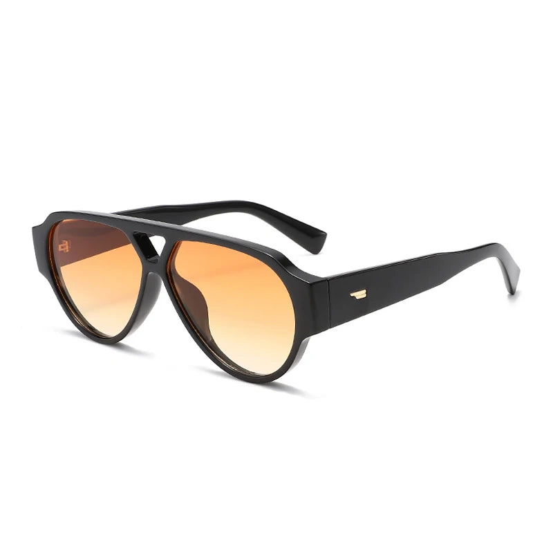 SO&EI Fashion Oversized Pilot Double Bridges Women Sunglasses Retro Rivets Men Red Green Shades UV400 Sun Glasses |...