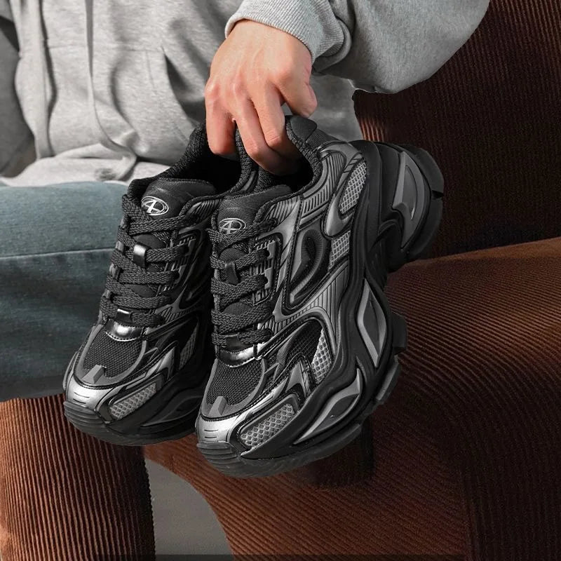 Men's Trendy Versatile Breathable Sports Shoes Casual Running Dad Shoes with Thick Sole Height Increasing