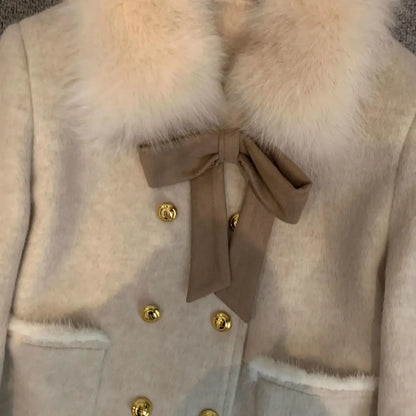 2025 Winter Thickened Korean Drama Luxury Main Character Clothing Set Small Fragrance Style Half-length Skirt Woolen Two-piec...