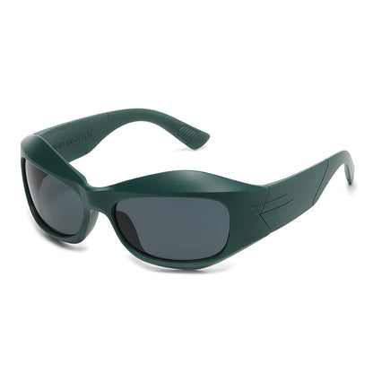 Steampunk Style Y2K cycling Sunglasses Women Men Trendy Ins Curved Shaped Glasses Personalized Technology Sports Sun...