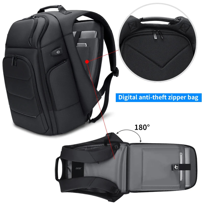 Fenruien Waterproof Backpacks USB Charging School Bag Anti-theft Men Backpack Fit 15.6 Inch Laptop Travel Backpack High Capacity