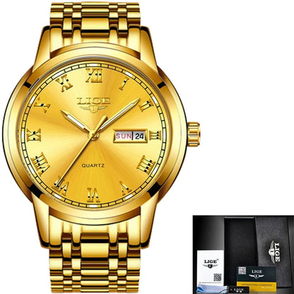 LIGE 2023 New Gold Watch Women Watches Ladies Creative Steel Women's Bracelet Watches Female Waterproof Clock Relogio Feminino