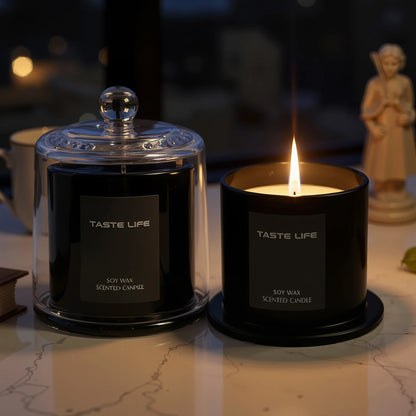 Premium Soy Wax Scented Candles with Glass Cloche, Smokeless Essential Oil Aromatherapy for Home Spa, Gift-Ready...