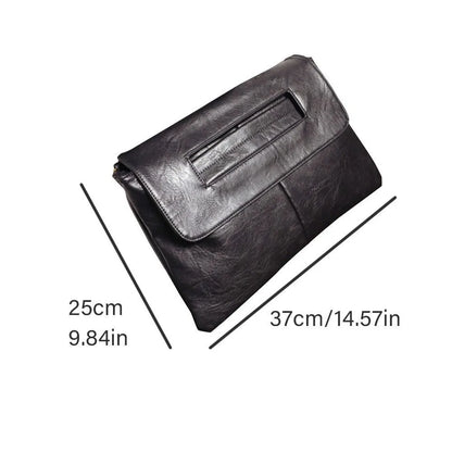 New Zipper Handheld Evening Banquet Bag Simple PU Leather Shoulder Bag Large Capacity Message Bag Women