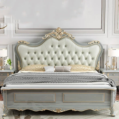 Vintage Modern Bed Multifonction Nordic Unique Queen French Bed Lounge Woode Headboard Camas Matrimonial Bedroom...