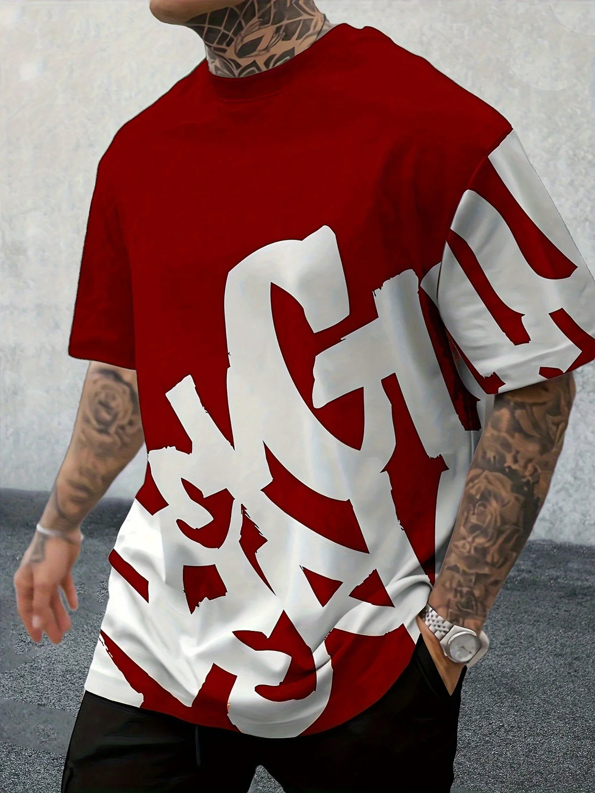 2025 New Summer Personalized Letter Printed Comfortable and Breathable Round Neck T-shirt Outdoor High Street Top