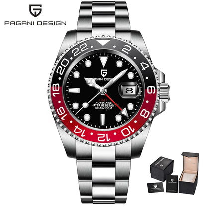 PAGANI DESIGN V3 New 40MM GMT WATCH Luxury Men Watch Ceramic bezel 100M Waterproof Luminous Sapphire Glass Men Mechanical Watch