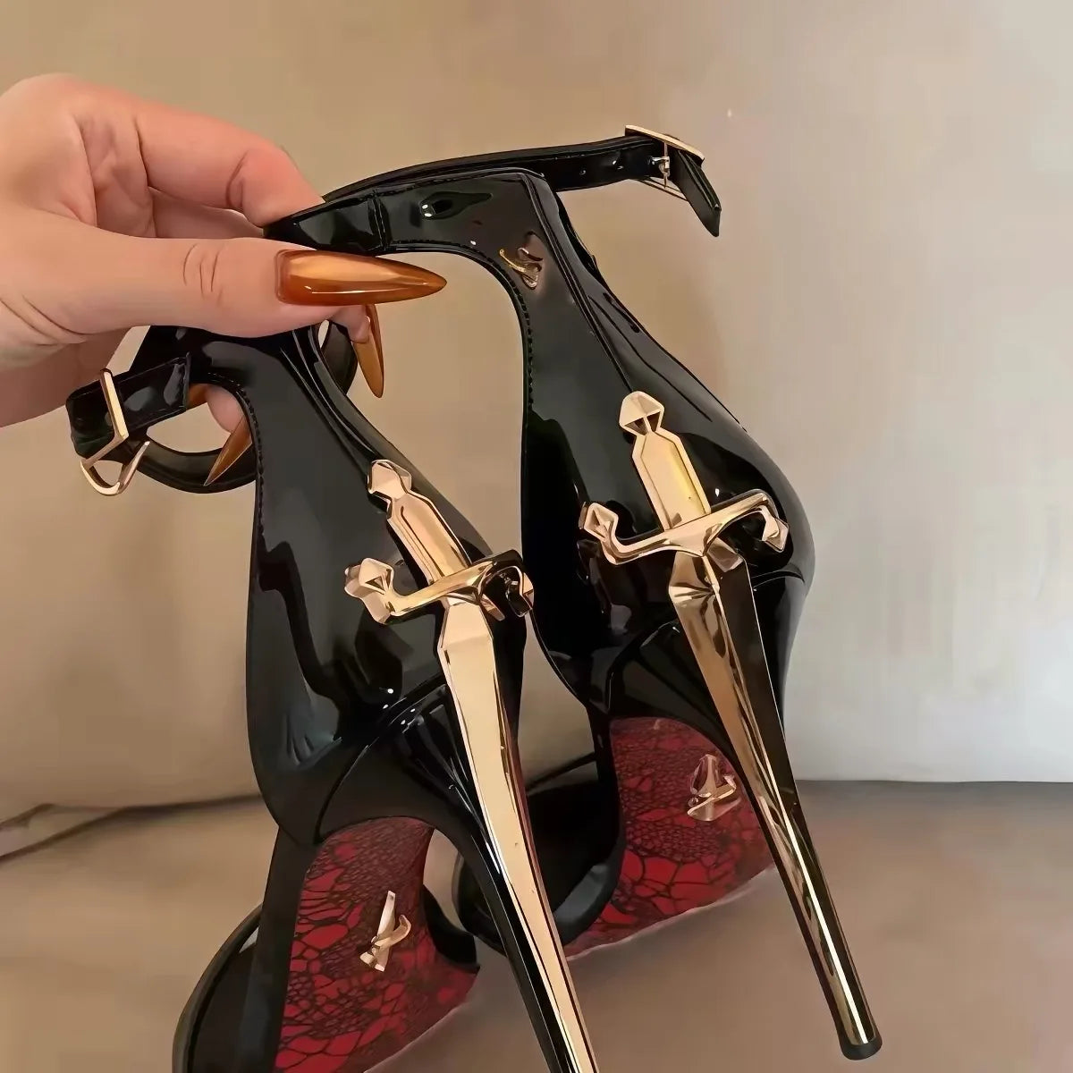 Elegant Sexy Patent Leather High Heeled Sandals Luxury Designer Fine Heel Fashion Women Zapatos