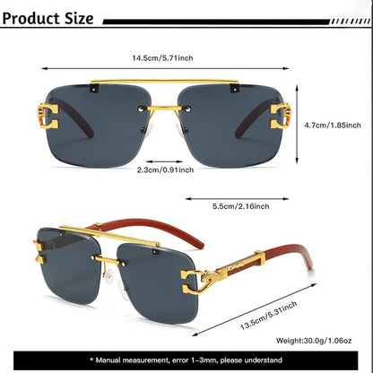 Fashion Rimless Luxury Brand Casual Sunglasses New Men Square Premium Eyewear Women Outdoor Driving Sun Glasses UV400 |...